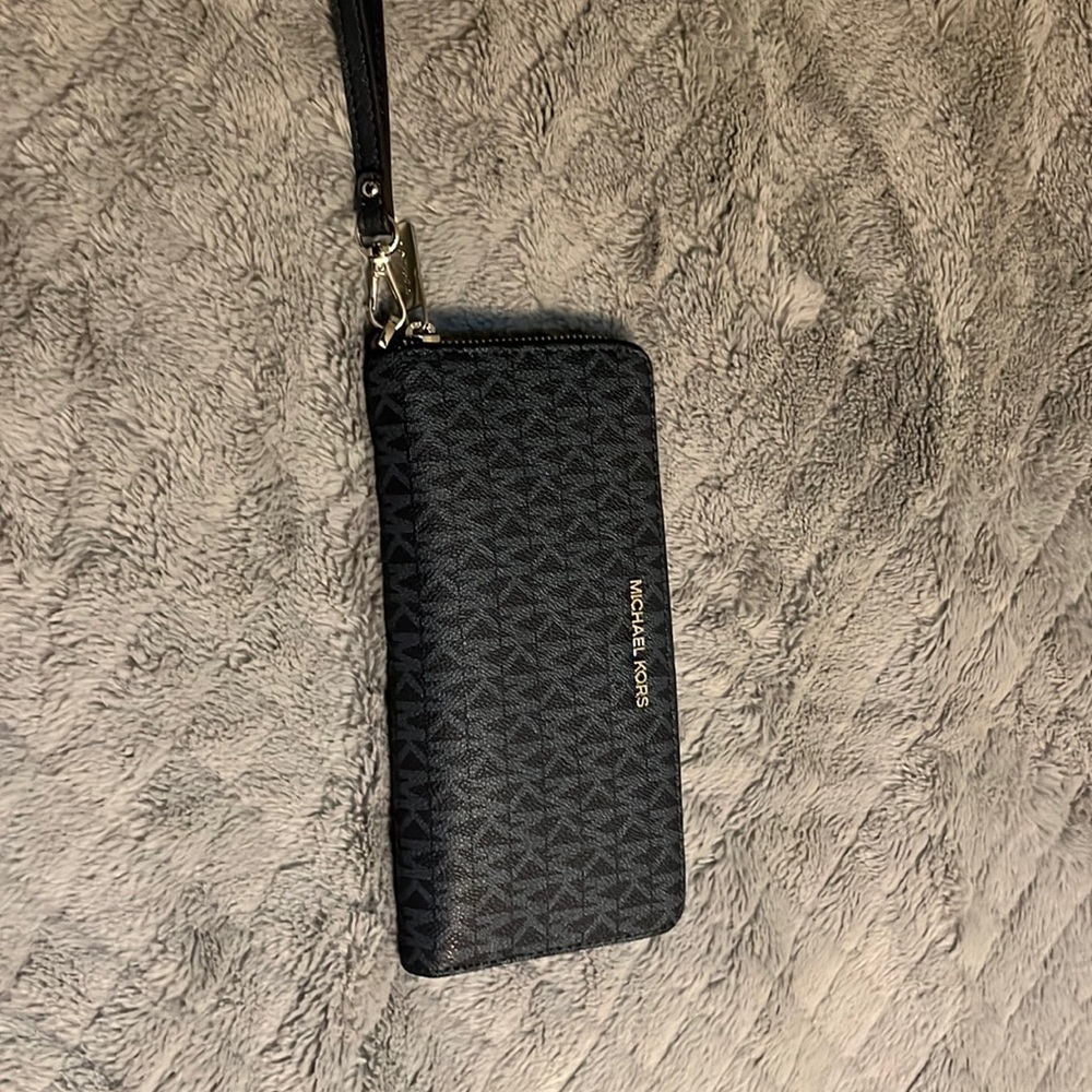 Navy blue Michael Kors wallet wristlet.